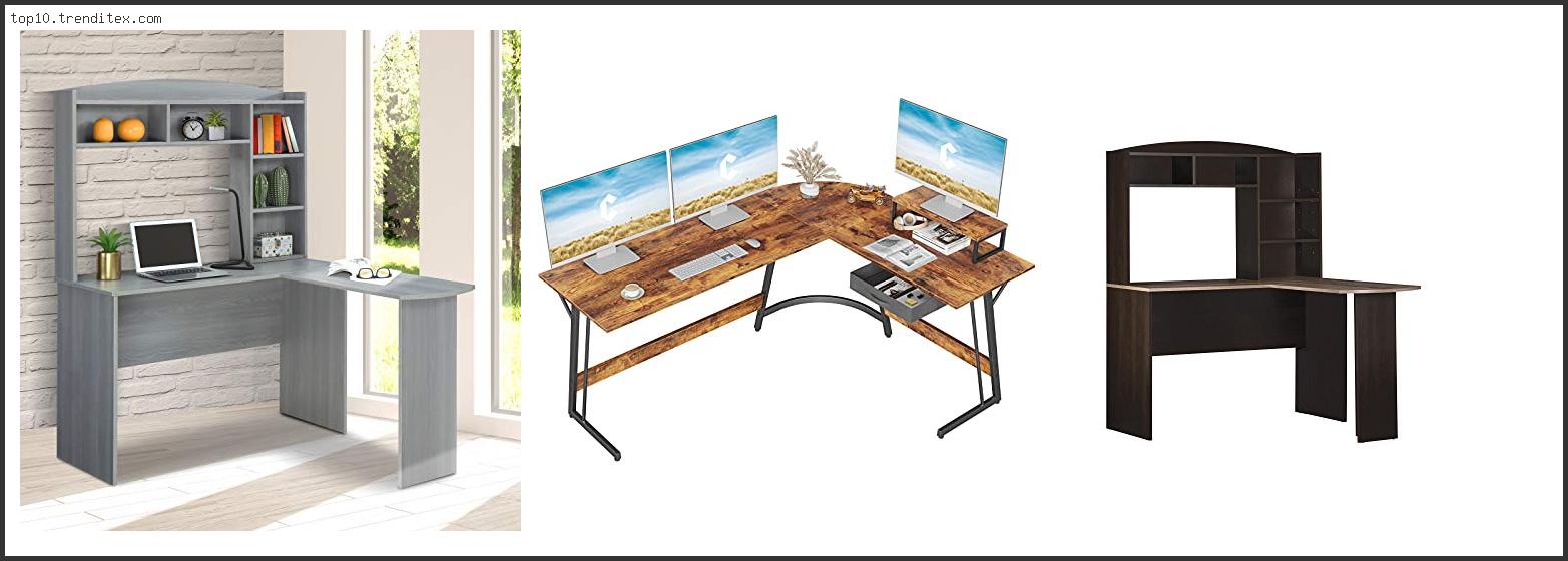 Bestar Pro Linea L Shaped Desk With Hutch